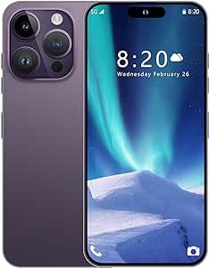 KURSARKEE I14 Pro MAX Unlocked Cell Phone,Smartphone Long Battery Life 6.82" HD Screen Unlocked Phones, 6+256GB Android 13.0 with 128G Memory Card, Dual SIM/Fingerprint Lock/Face ID/GPS (Purple)