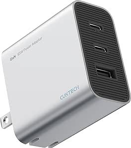 CUKTECH 65W USB C Charger, GaN III Fast Charger, PPS 3-Port Fast Compact Foldable for MacBook Pro/Air, Tablet, Galaxy S23, Dell XPS 13, Note 20/10+, iPhone 14/Pro, Switch, Steam Deck, Pixel and More