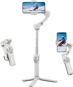 Gimbal Stabilizer for Smartphone, 3-Axis Phone Gimbal with Tripod, 7.8" Extension Rod, Portable and Foldable Vlog Stabilizer, for Android and iPhone 13 Pro Max, YouTube TikTok Video-FeiyuTech Vimble 3